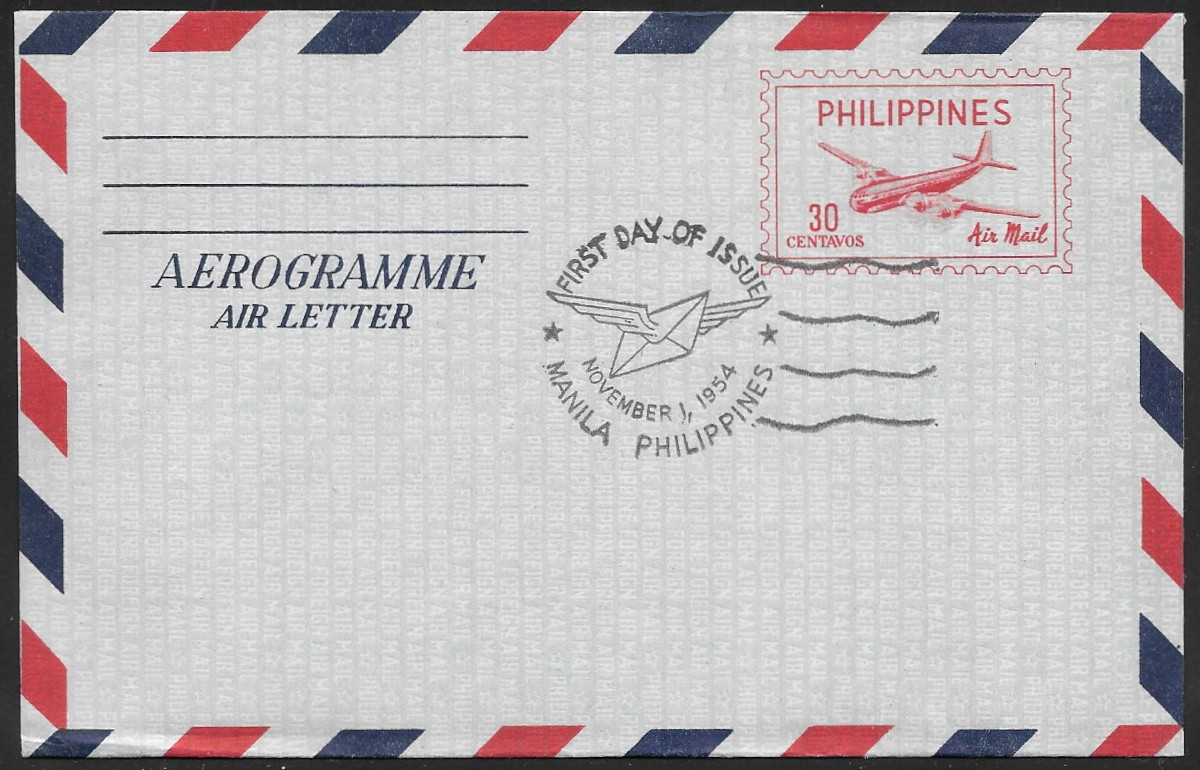 Philippines 1954 First Day Aerogramme 
